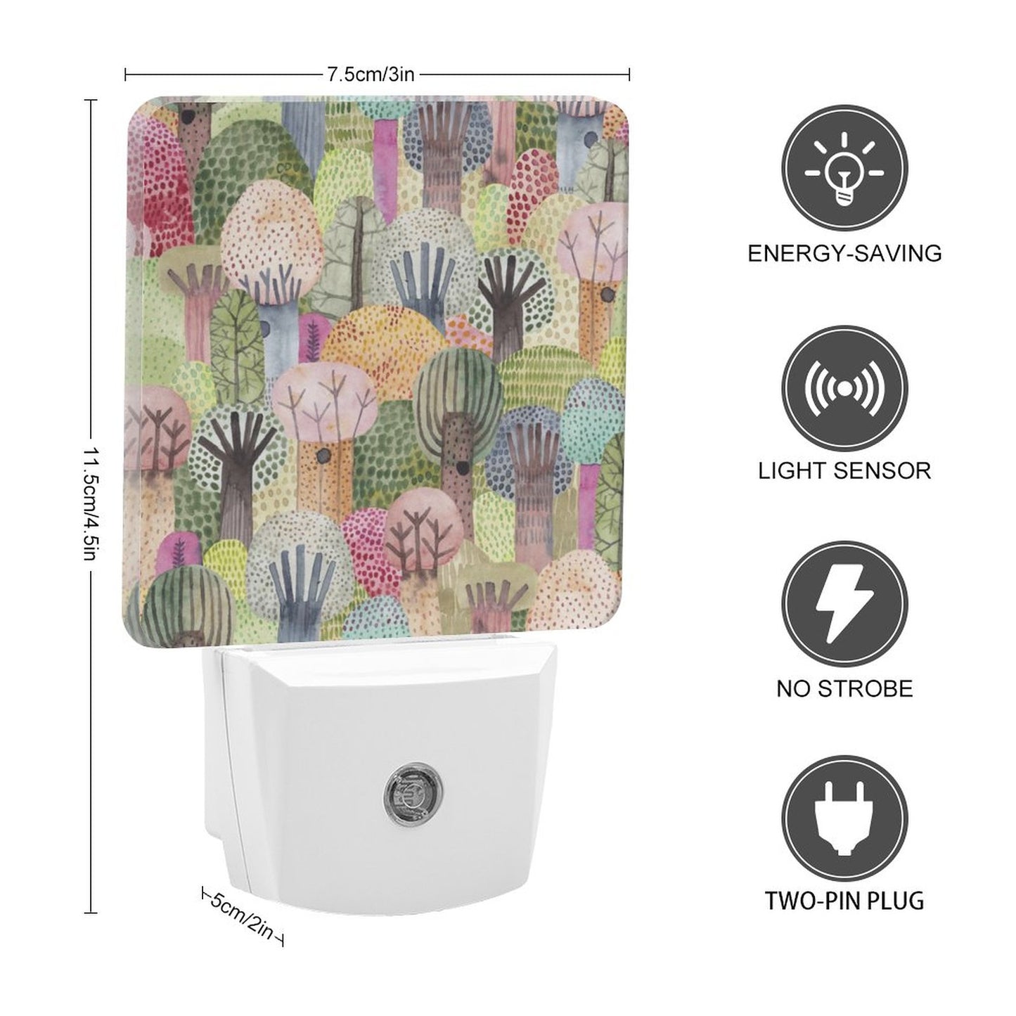 Watercolor Trees Smart LED Night Light